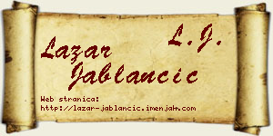 Lazar Jablančić vizit kartica